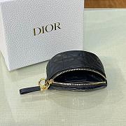 DIOR DETACHABLE CARO HALF-MOON COIN PURSE BLACK S5033 SIZE 11.5 CM - 6