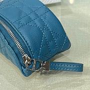 DIOR DETACHABLE CARO HALF-MOON COIN PURSE STEEL BLUE S5033 SIZE 11.5 CM - 5
