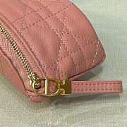 DIOR DETACHABLE CARO HALF-MOON COIN PURSE PASTEL PINK S5033 SIZE 11.5 CM - 5