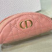 DIOR DETACHABLE CARO HALF-MOON COIN PURSE PASTEL PINK S5033 SIZE 11.5 CM - 3