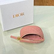 DIOR DETACHABLE CARO HALF-MOON COIN PURSE PASTEL PINK S5033 SIZE 11.5 CM - 2