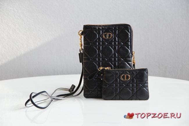 DIOR CARO MULTIFUNCTIONAL POUCH BLACK S5036 SIZE 18.5 CM - 1