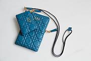 DIOR CARO MULTIFUNCTIONAL POUCH STEEL BLUE S5036 SIZE 18.5 - 1