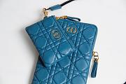 DIOR CARO MULTIFUNCTIONAL POUCH STEEL BLUE S5036 SIZE 18.5 - 6