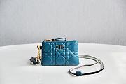 DIOR CARO MULTIFUNCTIONAL POUCH STEEL BLUE S5036 SIZE 18.5 - 5