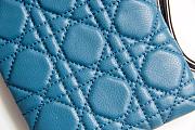 DIOR CARO MULTIFUNCTIONAL POUCH STEEL BLUE S5036 SIZE 18.5 - 3