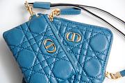 DIOR CARO MULTIFUNCTIONAL POUCH STEEL BLUE S5036 SIZE 18.5 - 2