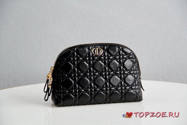 DIOR CARO BEAUTY POUCH BLACK S5047 SIZE 23 CM - 1