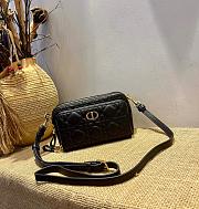 DIOR CARO DOUBLE POUCH BLACK S5037 SIZE 19 CM - 6