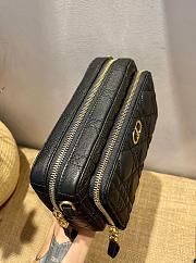 DIOR CARO DOUBLE POUCH BLACK S5037 SIZE 19 CM - 5