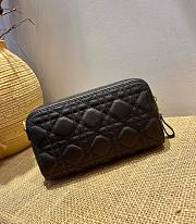 DIOR CARO DOUBLE POUCH BLACK S5037 SIZE 19 CM - 3