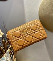 DIOR CARO DOUBLE POUCH BROWN S5037 SIZE 19 CM - 5