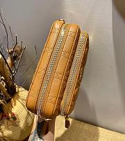 DIOR CARO DOUBLE POUCH BROWN S5037 SIZE 19 CM - 3