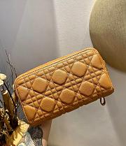 DIOR CARO DOUBLE POUCH BROWN S5037 SIZE 19 CM - 2