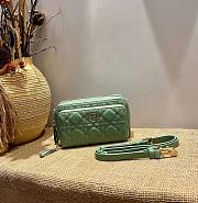 DIOR CARO DOUBLE POUCH LIGHT GREEN S5037 SIZE 19 CM - 1