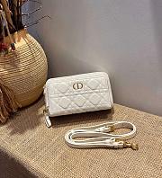 DIOR CARO DOUBLE POUCH WHITE S5037 SIZE 19 CM - 1