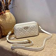 DIOR CARO DOUBLE POUCH WHITE S5037 SIZE 19 CM - 4