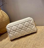 DIOR CARO DOUBLE POUCH WHITE S5037 SIZE 19 CM - 2