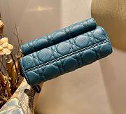DIOR CARO DOUBLE POUCH STEEL BLUE S5037 SIZE 19 CM - 5