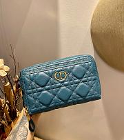 DIOR CARO DOUBLE POUCH STEEL BLUE S5037 SIZE 19 CM - 3