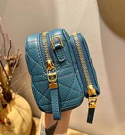 DIOR CARO DOUBLE POUCH STEEL BLUE S5037 SIZE 19 CM - 2