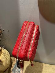 DIOR CARO DOUBLE POUCH RED S5037 SIZE 19 CM - 6