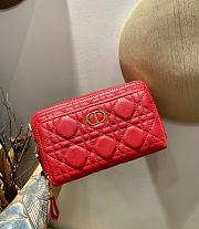 DIOR CARO DOUBLE POUCH RED S5037 SIZE 19 CM - 5