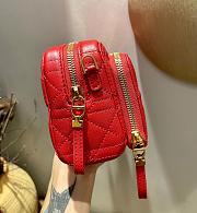 DIOR CARO DOUBLE POUCH RED S5037 SIZE 19 CM - 4