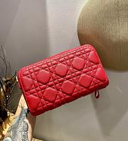 DIOR CARO DOUBLE POUCH RED S5037 SIZE 19 CM - 2