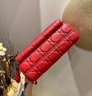 DIOR CARO DOUBLE POUCH RED S5037 SIZE 19 CM - 3
