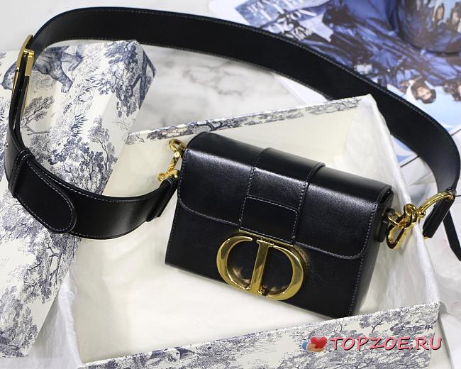 DIOR 30 MONTAIGNE BOX BAG BLACK M9204 SIZE 17.5 CM - 1