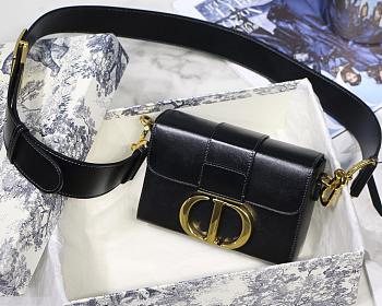 DIOR 30 MONTAIGNE BOX BAG BLACK M9204 SIZE 17.5 CM