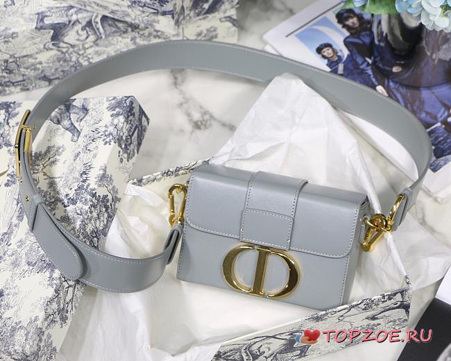 DIOR 30 MONTAIGNE BOX BAG GRAY M9204 SIZE 17.5 CM - 1