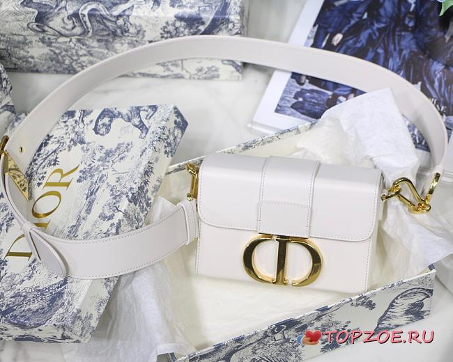 DIOR 30 MONTAIGNE BOX BAG WHITE M9204 SIZE 17.5 CM - 1