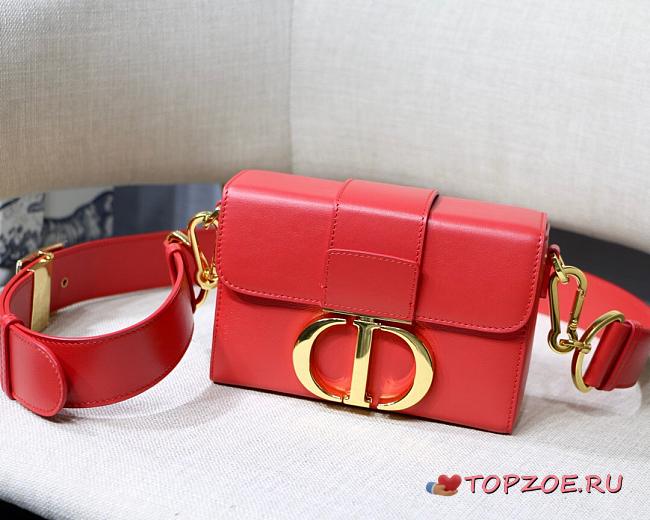 DIOR 30 MONTAIGNE BOX BAG RED M9204 SIZE 17.5 CM - 1