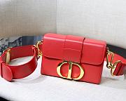 DIOR 30 MONTAIGNE BOX BAG RED M9204 SIZE 17.5 CM - 1