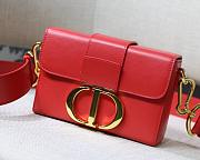 DIOR 30 MONTAIGNE BOX BAG RED M9204 SIZE 17.5 CM - 3