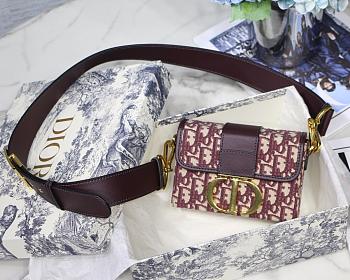 DIOR 30 MONTAIGNE BOX BAG RED OBLIQUE M9204 SIZE 17.5 CM