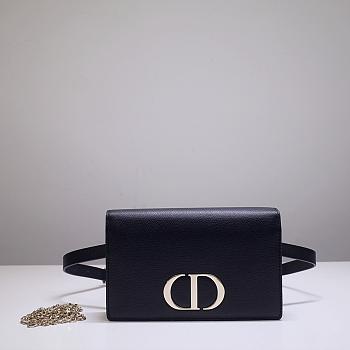 DIOR 2-IN-1 30 MONTAIGNE POUCH BLACK S2086 SIZE 19 CM