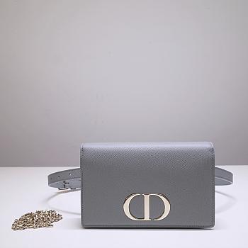 DIOR 2-IN-1 30 MONTAIGNE POUCH GRAY S2086 SIZE 19 CM