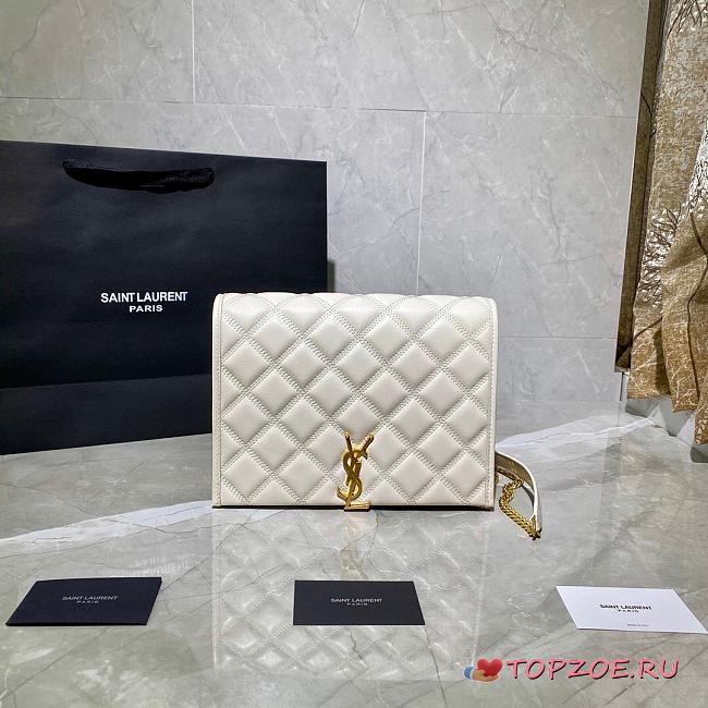 YSL BECKY MINI BAG WHITE 629246 SIZE 25 CM - 1