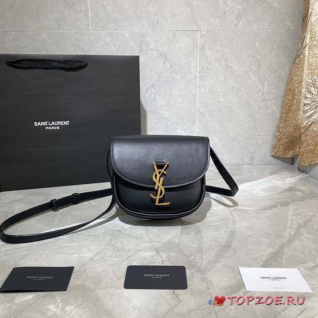 YSL KAIA SMALL SATCHEL BLACK 619740 SIZE 18 CM - 1