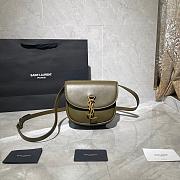 YSL KAIA SMALL SATCHEL ARMY GREEN 619740 SIZE 18 CM - 1