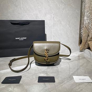 YSL KAIA SMALL SATCHEL ARMY GREEN 619740 SIZE 18 CM
