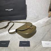 YSL KAIA SMALL SATCHEL ARMY GREEN 619740 SIZE 18 CM - 6