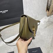 YSL KAIA SMALL SATCHEL ARMY GREEN 619740 SIZE 18 CM - 4