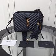 YSL LOU CAMERA BAG BLACK & GOLD-TONE METAL 520534 SIZE 23 CM - 1