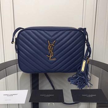 YSL LOU CAMERA BAG NAVY BLUE 520534 SIZE 23 CM