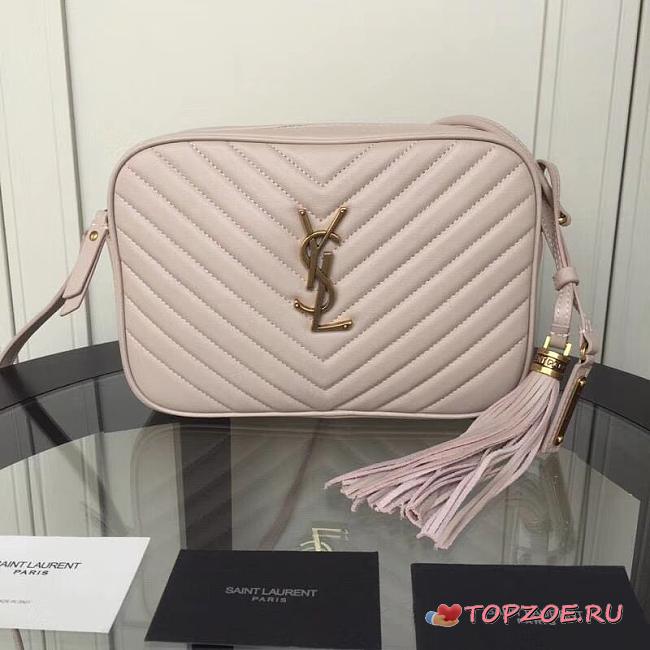 YSL LOU CAMERA BAG PALE PINK 520534 SIZE 23 CM - 1