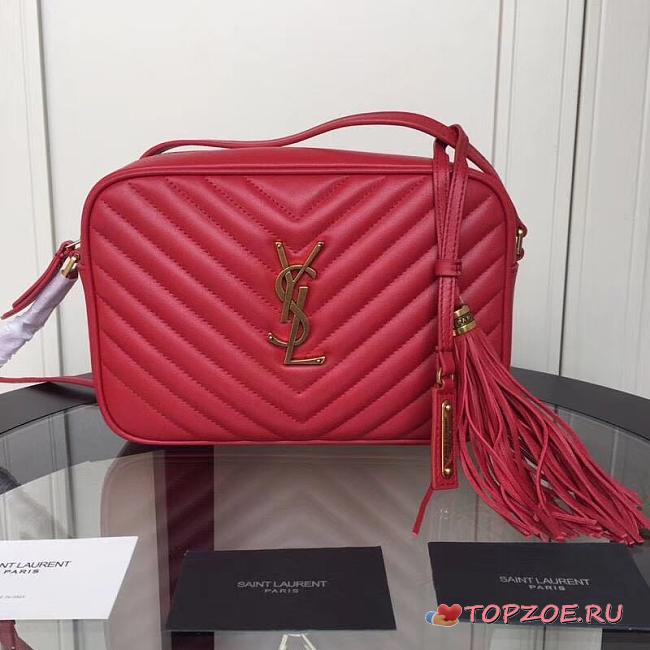 YSL LOU CAMERA BAG RED 520534 SIZE 23 CM - 1